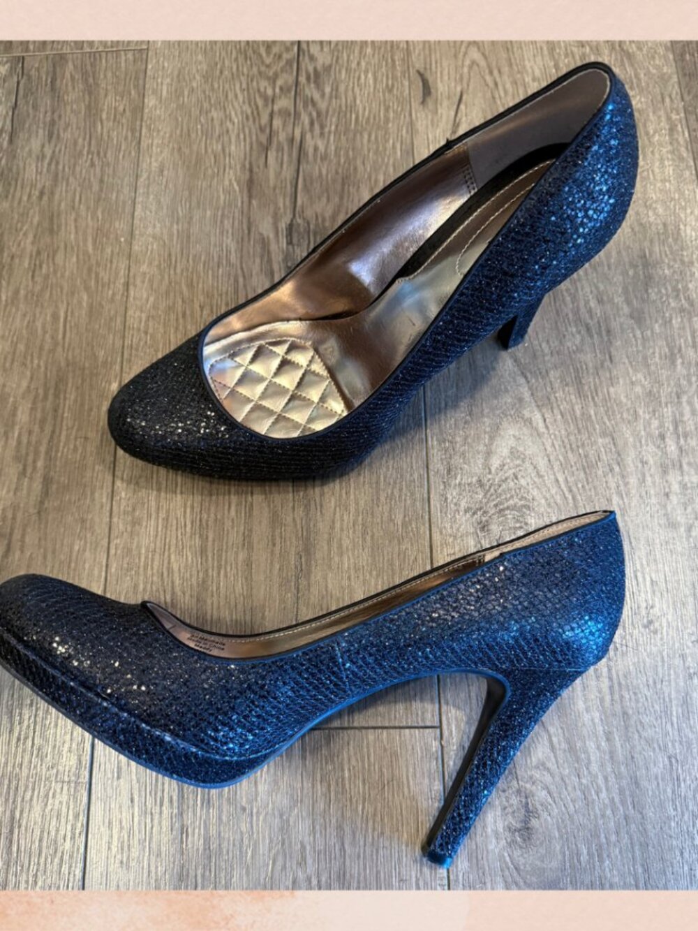 Alfani Maddy Black Glitter Round Toe Pump Heels